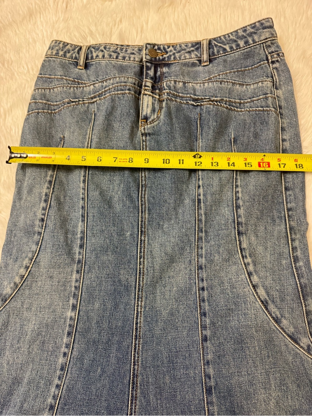 BDG Kendall Denim Maxi Skirt Flare Mermaid Blue Jean Y2K 90s Boho Women Sz L - Picture 6 of 10